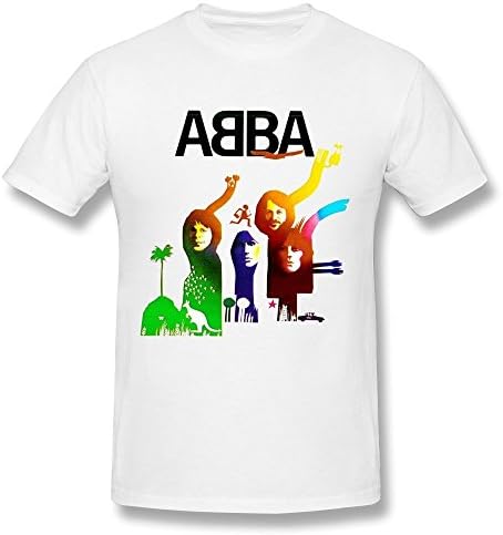 PAYYAND Men's ABBA Pop Group LOGO T-shirt White M