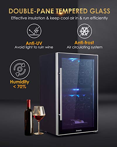 Aamaste-Wine-Fridge-29-Bottle-Dual-Zone-Wine-Cooler-Freestanding-Wine-Refrigerator-with-Double-Pane-Anti-UV-RaysAnti-frost-Tempered-Glass-Door-High-Efficiency-Compressor-Stainless-Steel-Rack-Shelves-B