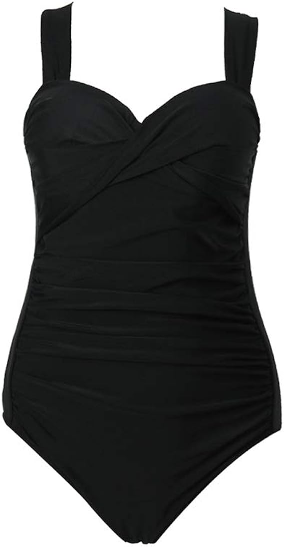 Amazon Aiweijia ビーチ水着女性のレトロシンプルななワンピース水着黒 ワンピース 通販