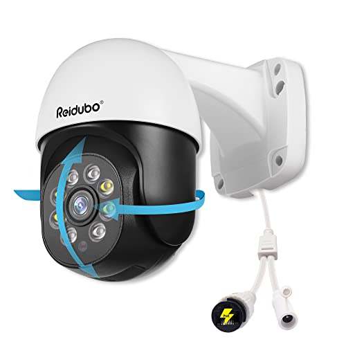 Reidubo 4K PTZ PoE Outdoor Security Cameras,Ultra HD 8MP IP Dome PoE Camera@20fps,Two Way Talk,98ft IR Color Night Vision,3.6mm Lens,IP66 Waterproof,Motion Detection,SD Card Support
