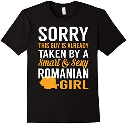 Mens This Guy Taken By Smart &amp; Sexy Romanian Girl TShirt Large Black