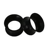 Piercing Area 1Pair Ultra Thin Silicone Flexible Ear Tunnels Plugs Expander Earskin Piercing Body Jewelry Black 9/16