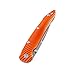 KIZER Cutlery Folding Pocket Knives Satin Drop Point Stonewashed Blade Orange Tactical EDC Knife Sunburst Aluminum Knife,Sliver Ki4419A1