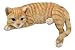 Ebros Lazy Days Lifelike Perching Orange Tabby Cat Shelf Sitter Statue 13.25