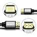 HDMI Cable 2.0 (4K) High Speed 18Gbps - 28AWG Braided Cord - Gold Plated Connectors - Audio Return - Video 4K 2160p, HD 1080p, 3D - Xbox PlayStation PS3/4 PC Apple TV HDMI Cable -6.6Ft(Silver)