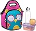 Itzi Bitzi Neoprene Insulated Children's Lunch Bag Kids Tote Toddler Backpack with Adjustable Shoulder Strap & Ice Pack Brick - Pink Owl