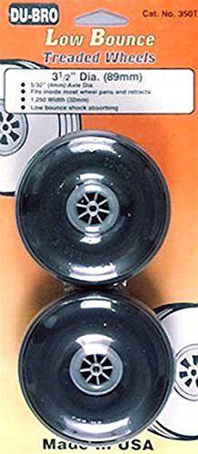 Du-Bro 350T 3-1/2" Diameter Treaded Surface Wheel (2-Pack)