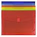 JAM PAPER Plastic Expansion Envelopes with Hook & Loop Closure - Letter Booklet - 9 3/4 x 13 with 2 Inch Expansion - Assorted Colors - 6/Pack
