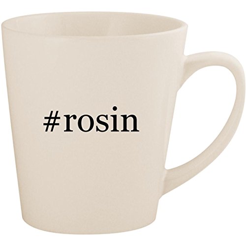 #rosin - White Hashtag 12oz Ceramic Latte Mug Cup