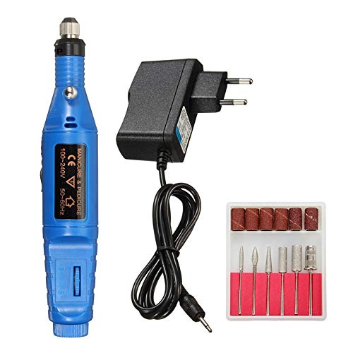 Electric Mini Engraving Pen DIY Engraver Carve Tool Set for Jewelry Metal Glass Power Tool Accessories (Blue)