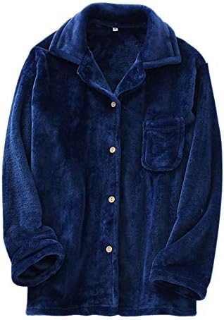 オンラインショッピング ルームウェアトップス レディース メンズ カップル ネグリジェ フリースパジャマ トップス 前開け 大きいサイズ ふわふわ 長袖 もこもこ 無地 部屋着 寝間着 暖かい