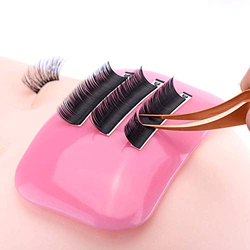 DaveandAthena 4 Pieces Silicone Eye Lashes Pads Pallet Eyelash Extension False Eyelash Holder, Transparent and Pink