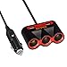 Cigarette Lighter Adapter, KPPOL 120W 12/24 Volt 3-Socket Car Cigarette Lighter Splitter USB Outlet Power Adapter Extension Cord 3.4A Fast Dual USB Car Charger Adapter Powered for Cell Phone, Tablets
