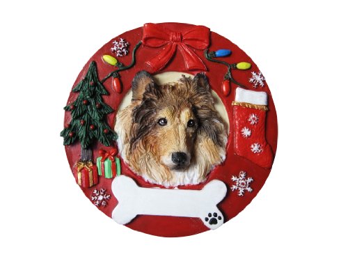 Collie Ornament Personalized and Hand Painted Measures 3.75 Inches Diameter