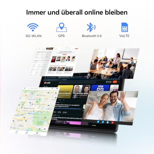 KADYBE Tablet 10.1 Inch Android 16 with 16GB RAM + 128GB ROM, Face Unlock, Tablet PC with Keyboard, Mouse & Stylus, 6000mAh Battery, WiFi 5, Bluetooth 5.0, GPS, HD Display - Business for Home