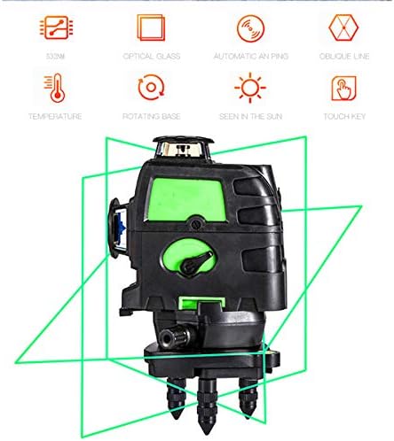 TANCEQI Laser Level 3D Green Self-Leveling 3X360 Cross Line Three Plane Leveling and Alignment Laser Tool Two 360° Vertical and One 360° Horizontal Line 360° Bi-Directional Rotary Fine-Tuning Base