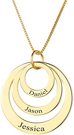 ネームネックレス カスタマイズ タグペンダント メモリアルペンダント1 4人名前刻印 タグ 名入れ 純銅製 18k 円形ネックレス 文字刻印 選べるチェーンの長さ 家族 友達 大切な人 ギフトボックス付き Hunterwest Com Au