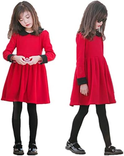 子供 安い ワンピース 小学生 赤 150 入学式 卒業式 入園式 卒園式 キャサリン フォーマル 襟付き 発表会 結婚式 長袖 面接受験 カジュアル レッド