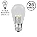 Novelty Lights 25 Pack LED S14 Outdoor Patio Edison Replacement Bulbs, Warm White, E26 Medium Base, 1 Watt