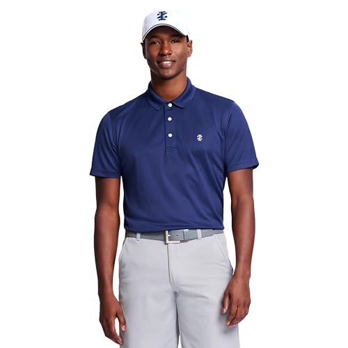 IZOD Men's Performance Golf Grid Polo, Peacoat, X-Large