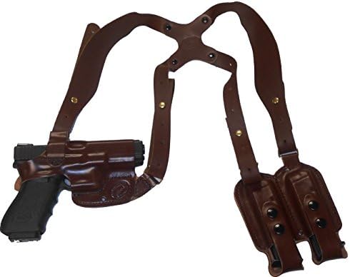 Glock 43 Leather Shoulder Gun Holster Horizontal RH Right Hand or LH Left Hand Black or Brown Concealed Carry