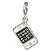 SilberDream Charm white enameled Smartphone 925 Sterling Silver Pendant Lobster Clasp FC659