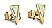 Stud Earrings Opal Dagger - Triangle 14k Gold Dipped Small White Fire Opals Earring for Women Celebrity Approved
