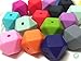 Silicone Focal Beads, Hexagon Silicone Beads for Keychain Making, Necklace, Bracelet by Blue Rabbit Co (Large 17mm, 20 Pieces, Rainbow)