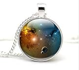 Glass Galaxy Pendant - Glass Pendant Necklace - Galaxy Glass Pendant