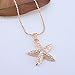 Lureme Women Pave Crystal Starfish Gold Tone Pendant Necklace Adjustable Length 01000791-2