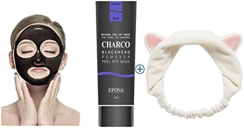 [EPONA] Korean Cosmetics Blackhead Remover Peel Off Natural Charcoal Mask for Acne (100ml) BUNDEL with [ETUDE] My Beauty Tool Lovely Cat‘s Ear Etti Hair Band (1ea)