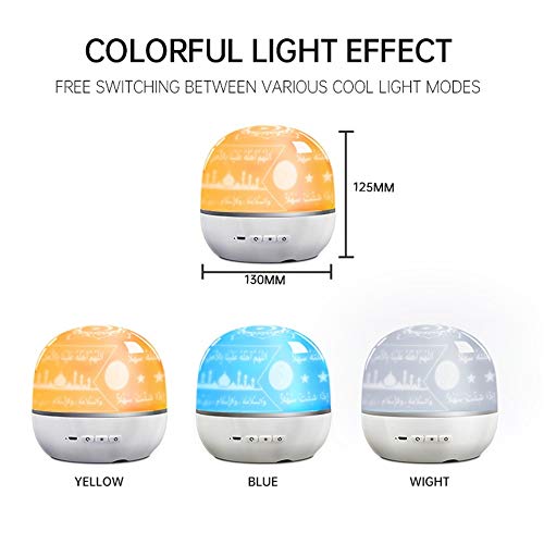 Kaulbiat Quran-luidspreker met kleurrijke veranderlijke lichtprojectielamp APP-bediening Digitale projector Nachtlamp… - Afbeelding 7