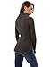 PattyBoutik Women Raw Hem Style Cowl Neck Tunic Top (Dark Heather Gray Large)