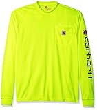 Carhartt Men's Hi-Vis Force Color Enhanced Graphic Long Sleeve T-Shirt, Brite Lime, X-Large