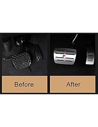 Moonlinks Compatible con pedal de freno de gas Audi de aleación de aluminio antideslizante y cubiertas de pedal de freno