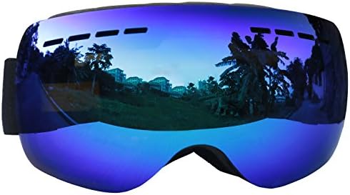 Premium OTG Ski Goggles Men &amp; Women, Ski / Snowboard Goggles Over Glasses with REVO Anti-Fog/ Scratch Lens, Snowmobile Snow Goggles UV400 Protection (White-2)