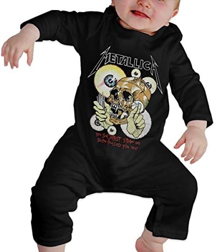 TiaKudy Metallica Baby Boys' Girls' Organic Cotton Romper Long-Sleeve Overalls