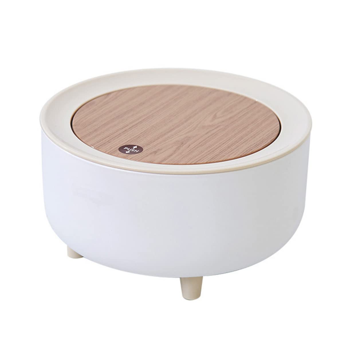 VILLFUL Desk Trash Can with Press Lid Compact Rubbish Bin for Home Office and Dormitory Space-saving Desktop Waste Container for Paper Waste and Crumbs