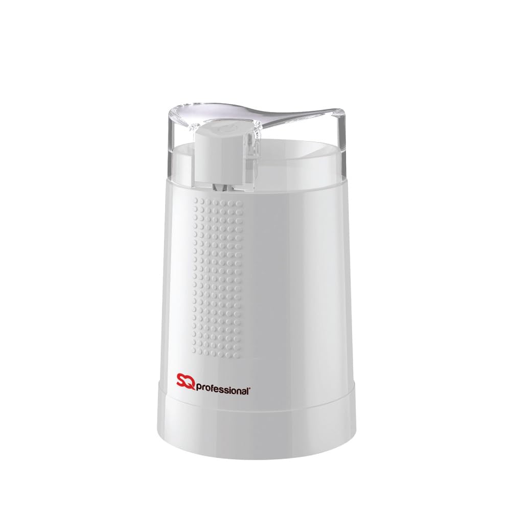 SQ Professional Blitz Coffee Grinder Electric Fast Grinding for Coffee Beans Nuts Herbs & Spices - Spice Mill One Touch Control Button & Stainless Steel Blades - 150w