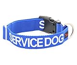 SERVICE DOG Blue Color Coded S-M L-XL Buckle Dog Collar (Do Not Disturb) PREVENTS Accidents By Warning Others of Your Dog in Advance (S-M Collar 10-17