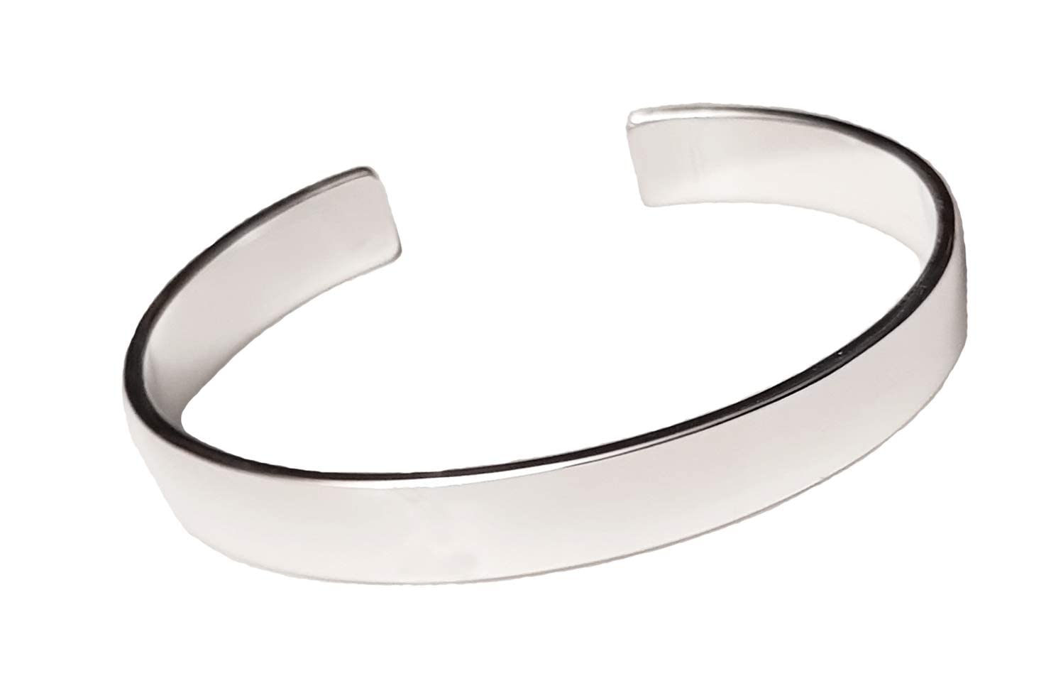 Treasure Bay Men's Solid 925 Sterling Silver Bangle Bracelet Plain Cuff Silver Bangle Gift For Him