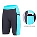 Yoga Shorts for Womens Activewear Workout Training Pants High Waist Leggings Running with Pockets Blue M