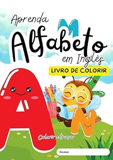 Livro Aprenda alfabeto em Inglês : Livro de colorir e cobrir