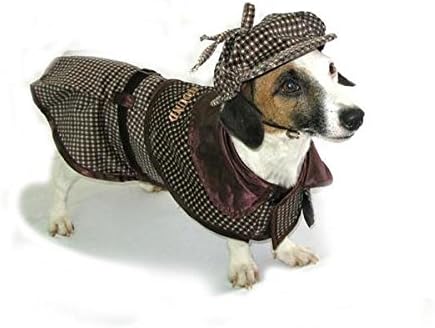 Sherlock Hound - Deluxe Sherlock Holmes Detective Costume for Dogs by Puppe Love (Size 6 (16" l x 20.5" - 23.25" g))