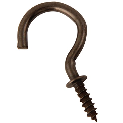 7/8 Inches Antique Black Plated Ceiling Screw Hooks