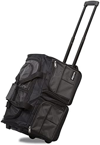 Dejuno 20-Inch Carry-on Rolling Duffle Bag, Charcoal price in UAE