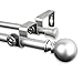 Rod Desyne 5710-845D Luna Double Curtain Rod, 84-120 inch, Satin Nickel