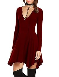 Vestido de manga larga de algodón para mujer