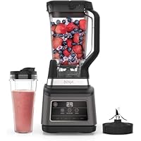 Ninja 2-in-1 Blender with 3 Automatic Programs; Blend, Max Blend, Crush, and 4 Manual Settings, 2.1L Jug & 700ml Cup, 1200W, Dishwasher Safe Parts, Auto-iQ, Black BN750UK