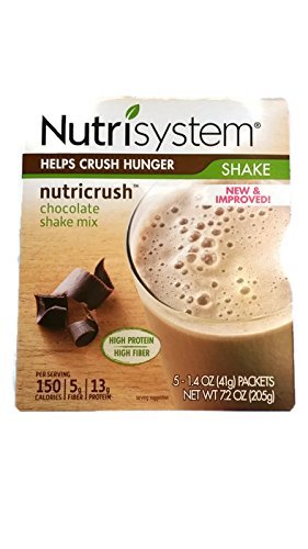 Nutrisystem Nutricrush Chocolate Shake Mix New & Improved 1.4 oz, 5 count, pack of 2